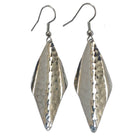Silver hammered dangle earrings with a unique textured design for stylish outfits