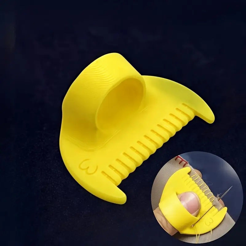 Yellow hand-sewing needles gripping tool for easy sewing