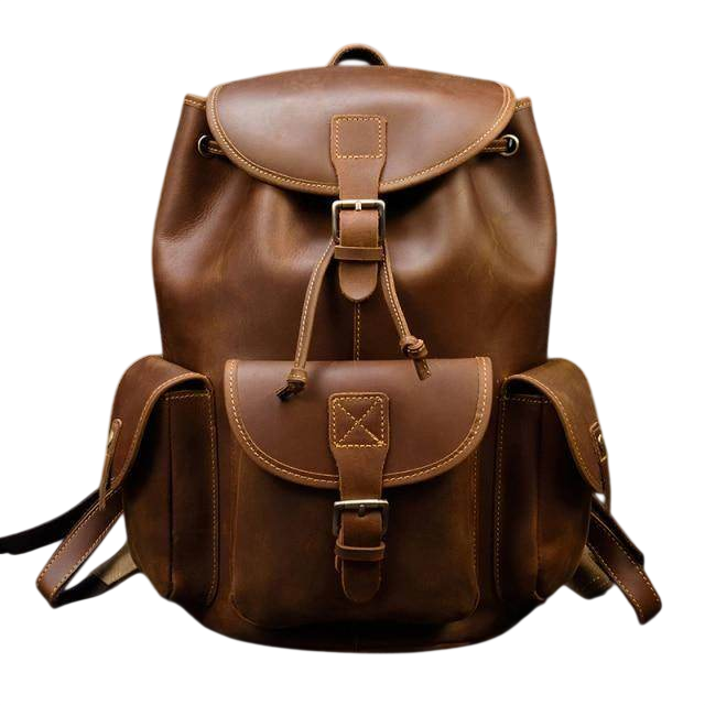 VacationGrabs Mochilas de cuero hechas a mano para hombre y mujer