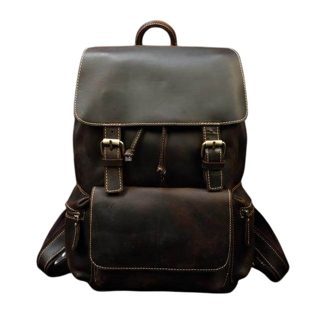 VacationGrabs Mochilas de cuero hechas a mano para hombre y mujer