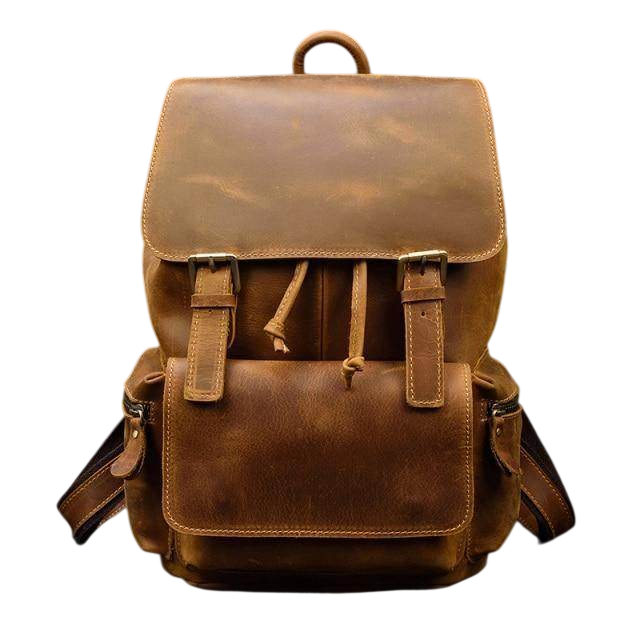 VacationGrabs Mochilas de cuero hechas a mano para hombre y mujer