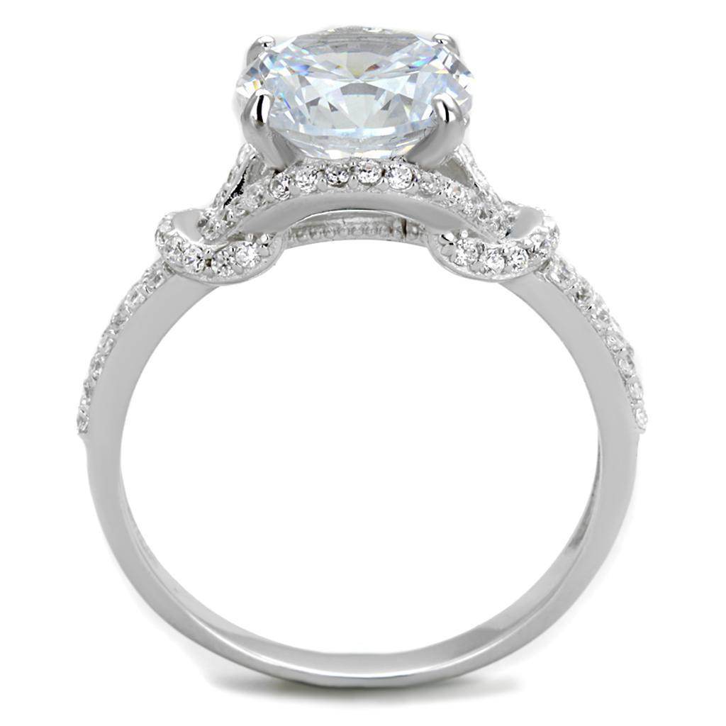 Elegant handcrafted sterling silver rings for women featuring a large dazzling center stone and sparkling accents