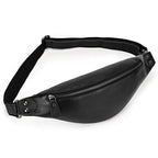 Stylish hands-free leather fanny pack in black for convenient and secure storage on the go