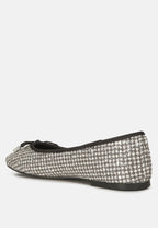 Harriet Glitter Faux Leather Flat Ballerinas