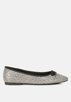 Harriet Glitter Faux Leather Flat Ballerinas