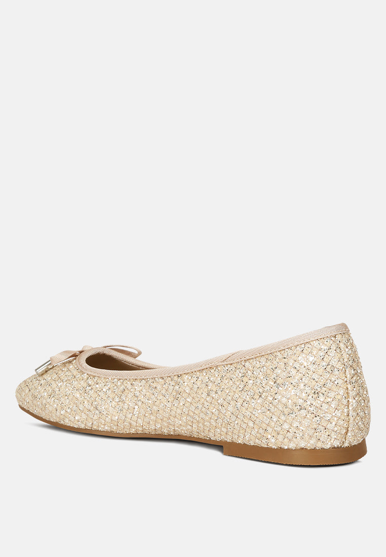 Harriet Glitter Faux Leather Flat Ballerinas