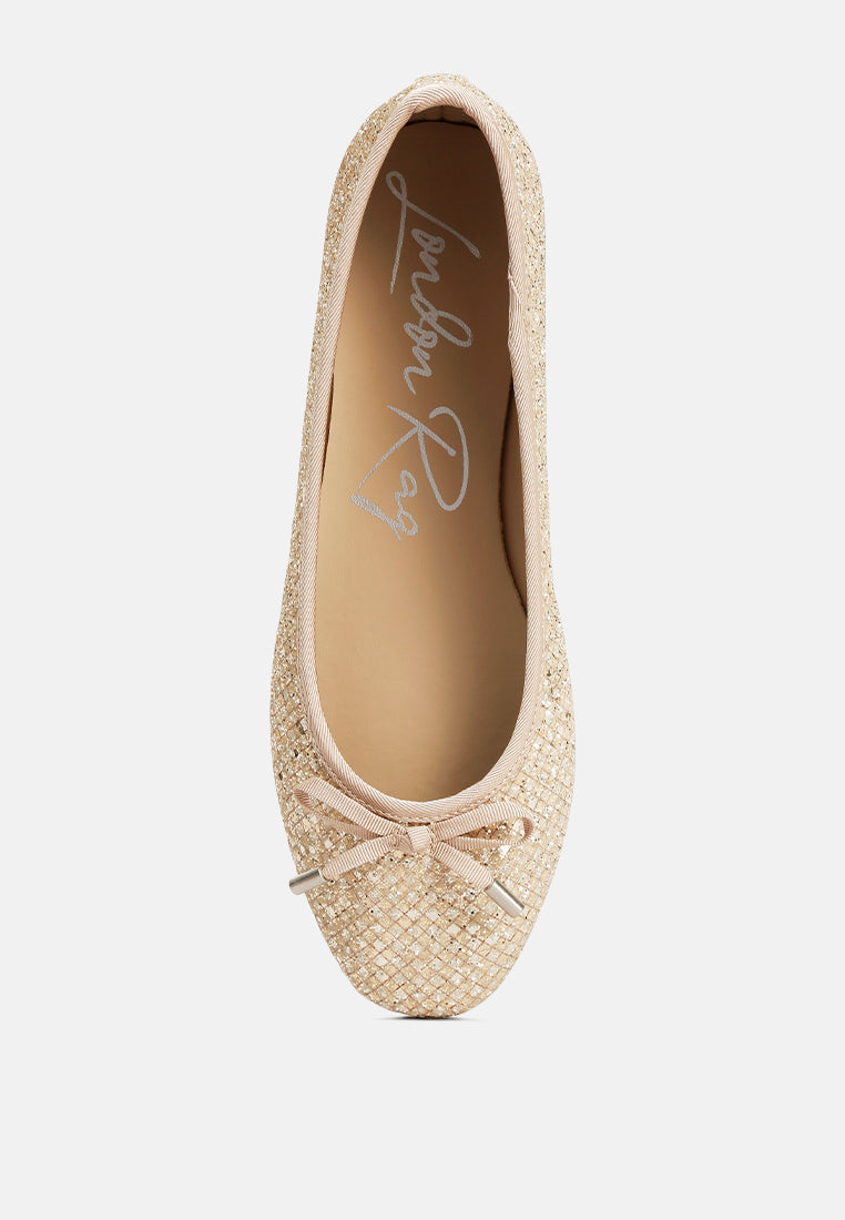 Harriet Glitter Faux Leather Flat Ballerinas