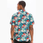 Men's WEIV Hawaiian shirt in vibrant floral design, perfect for summer outings