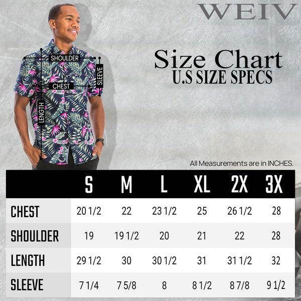 Men's Hawaiian shirts by WEIV, vibrant floral design, perfect for summer