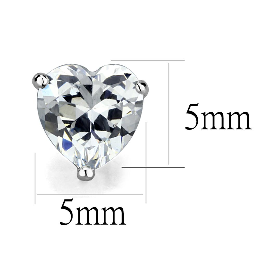 women's heart shaped stud earrings, sparkling crystal, perfect for special occasions