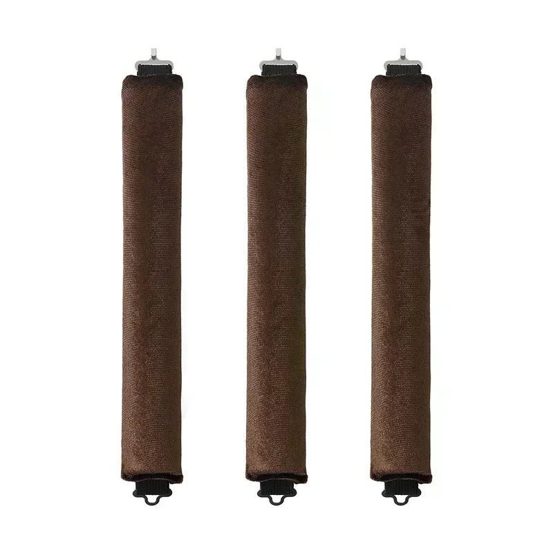 Heatless hair curler headband in brown, soft material for effortless curls