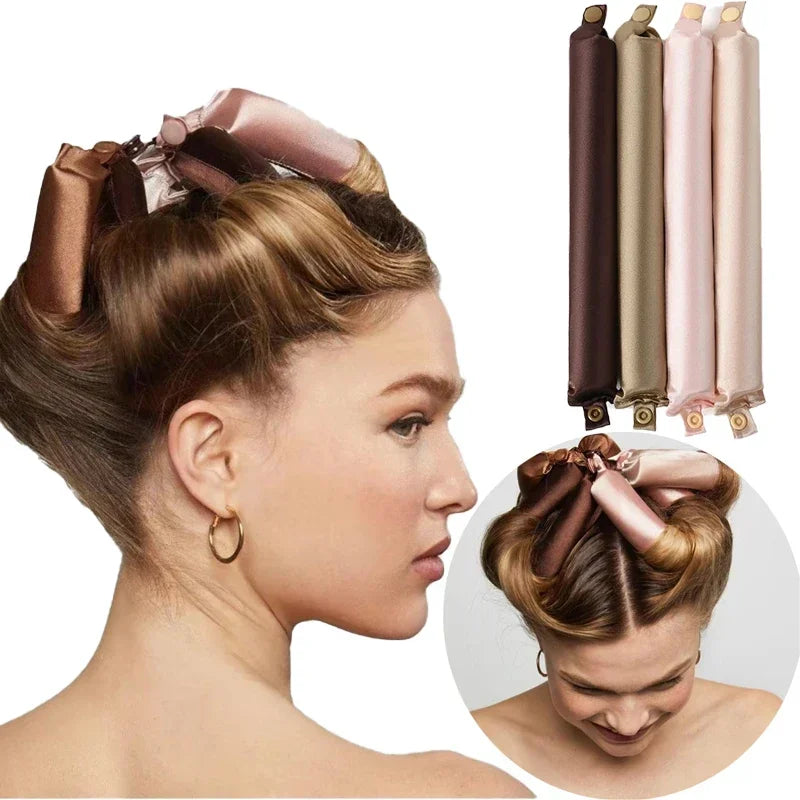 Heatless hair curlers for women in assorted colors for soft curls