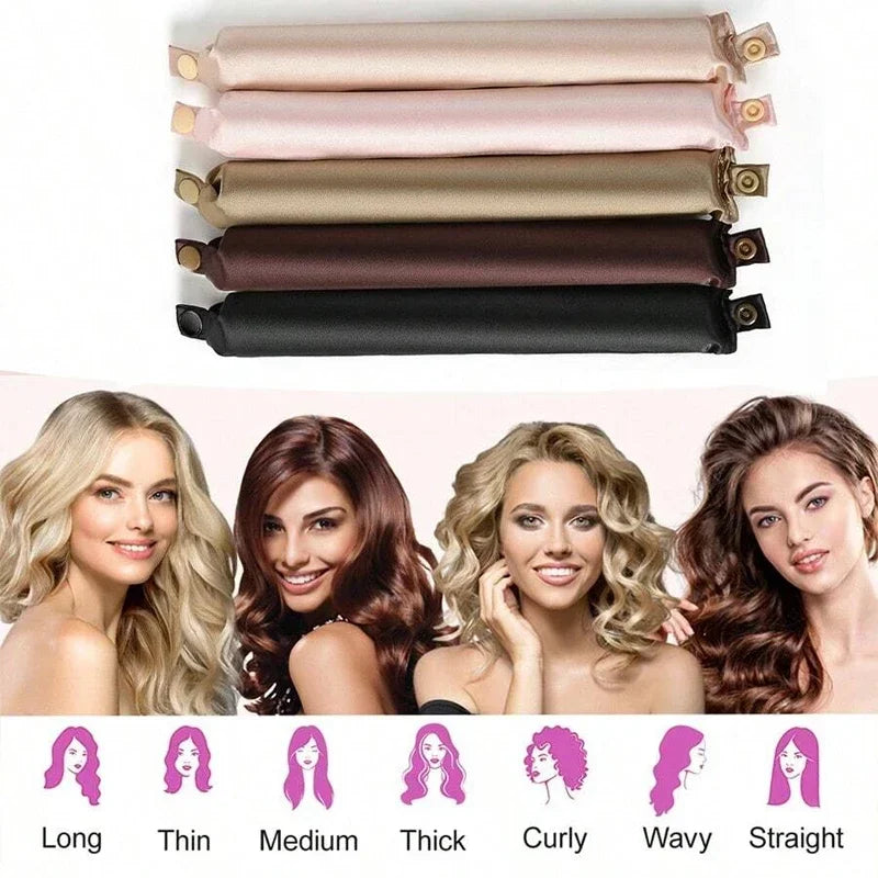 Heatless hair curlers for women in various colors for effortless styling