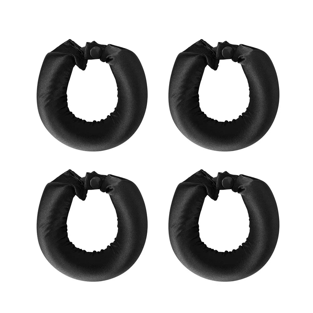 Black heatless hair curlers for women, creating beautiful waves overnight