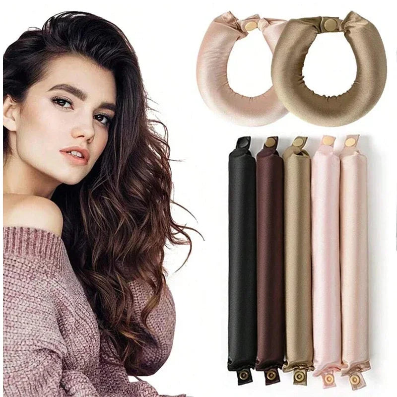 Heatless hair curlers for women in various colors, perfect for effortless styling