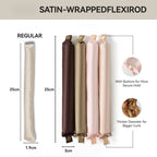 Satin-wrapped flexi rods, heatless hair curlers for women, perfect for overnight curls