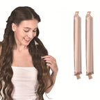 Heatless hair curlers for women in soft beige material, perfect for overnight curls