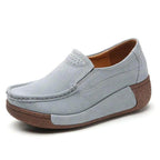 Women's light blue platform flats for casual everyday wear