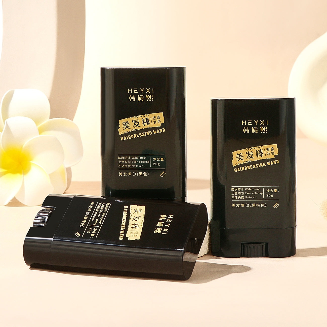 Hair colour dye stick in black, easy application for quick hair touch-ups