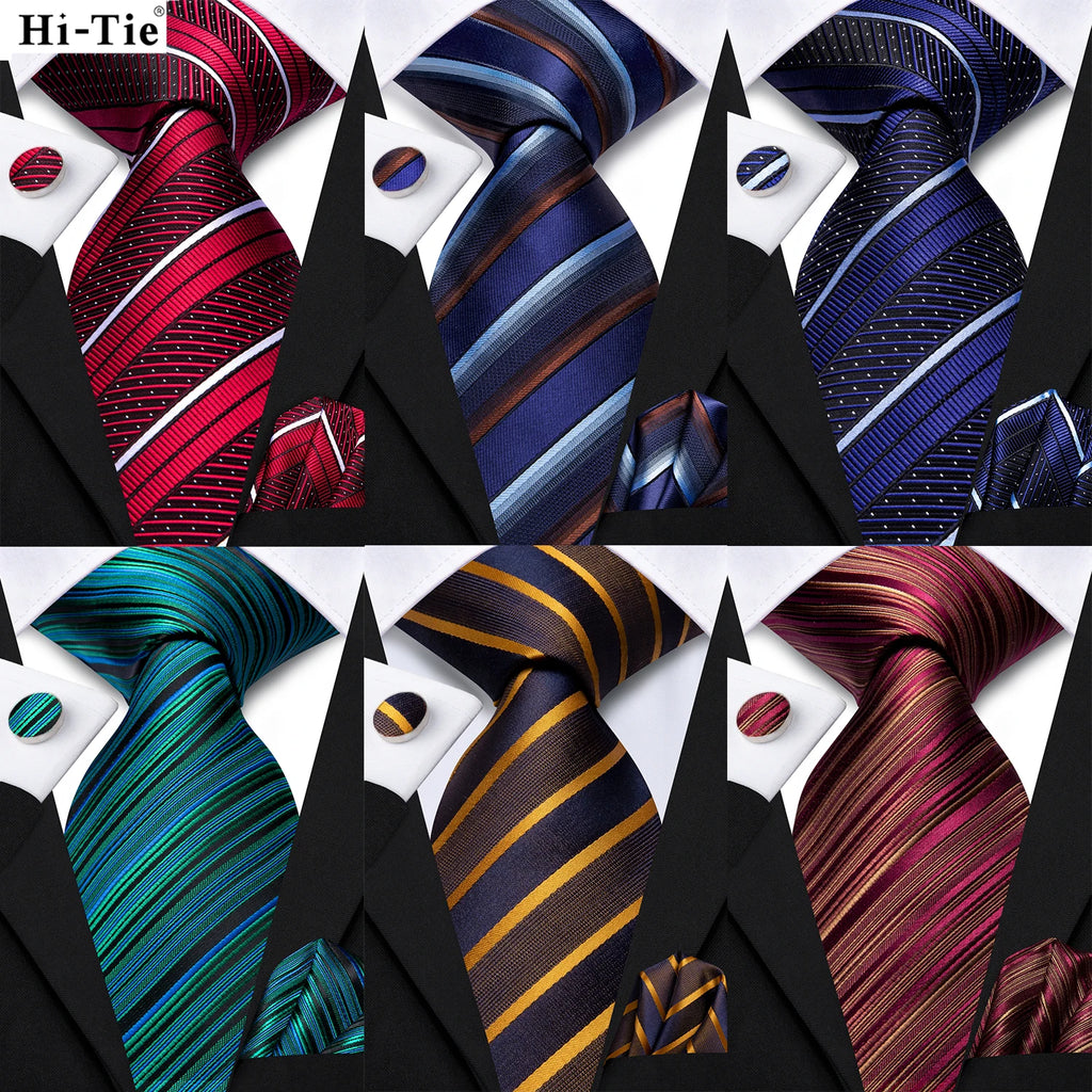 Men's striped ties in multiple colors, perfect for formal occasions, how to tie mens tie