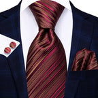 Men's burgundy silk tie, perfect for learning how to tie mens tie