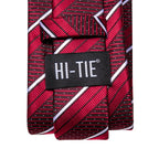 Red striped men's tie, polyester material, for formal occasions