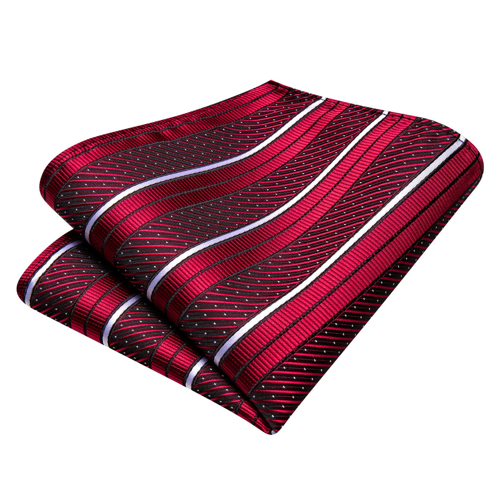 Men's red patterned tie, silk material, perfect for formal occasions