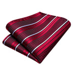 Men's red patterned tie, silk material, perfect for formal occasions