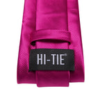 Pink silk necktie with label, perfect for learning necktie how to tie