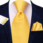 Yellow necktie how to tie, silk fabric, formal attire