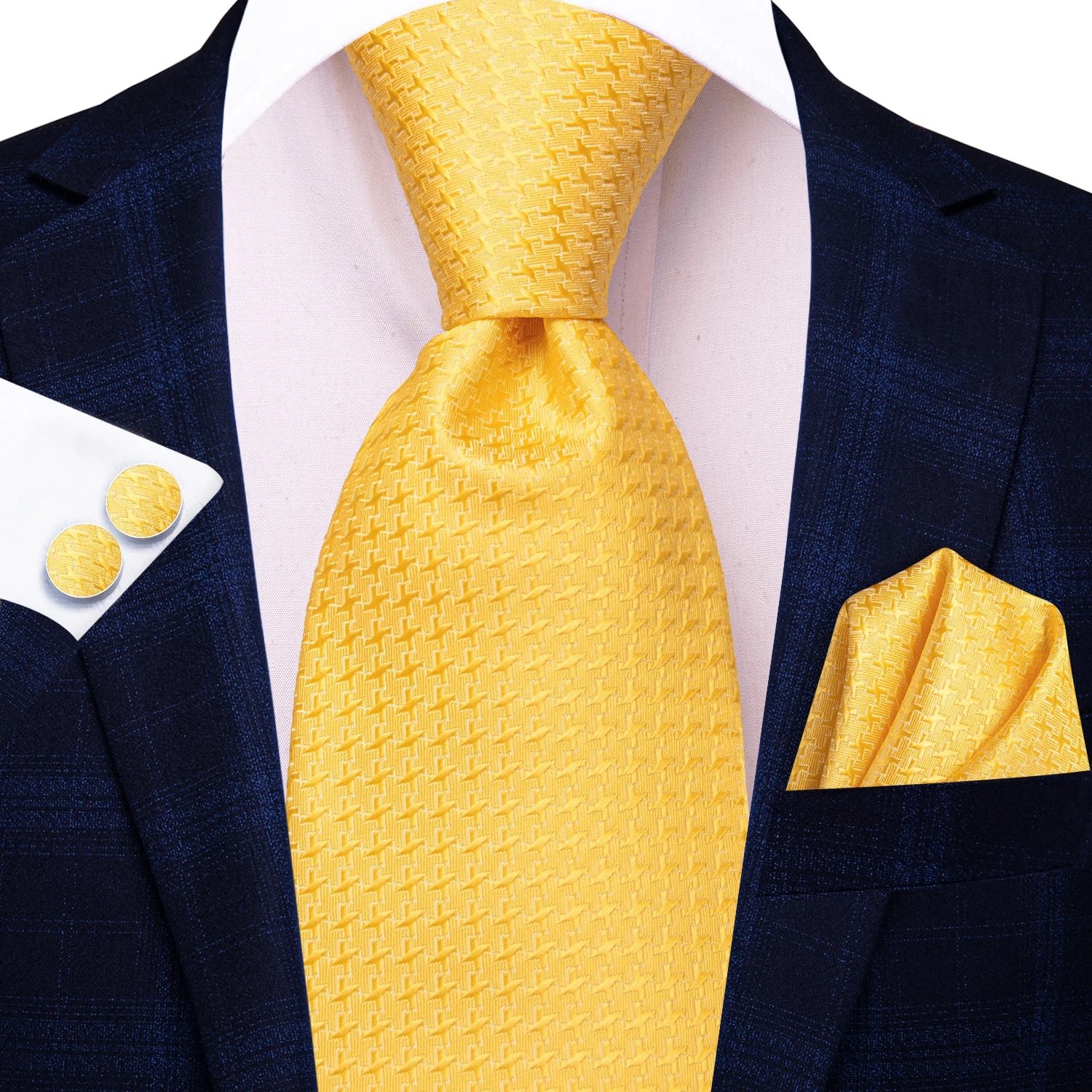 Yellow necktie how to tie, silk fabric, formal attire