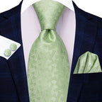 green patterned necktie for formal wear, learn necktie how to tie