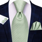 Green herringbone necktie for formal events, stylish and elegant