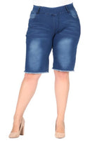 Women's Shorts Hi-Waist Distressed Bermuda Short Jeggings