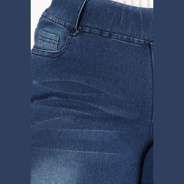 Hi-Waist Distressed Bermuda Short Jeggings - VacationGrabs