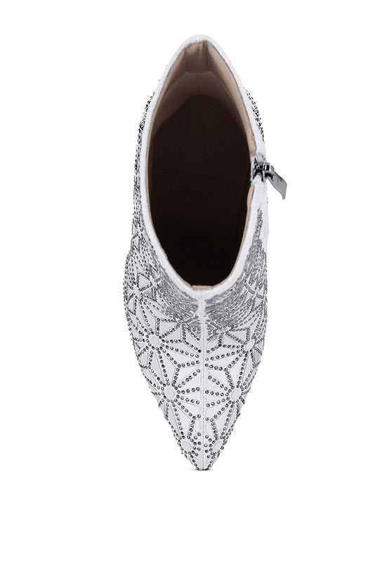 Rag Company high ankle designer boots for women with intricate silver embellishments and sleek design