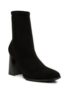 Rag Company high ankle flared block heel boots in sleek black for stylish women's footwear