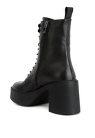 Rag Company high ankle platform boots in black with a stylish lace-up design and thick heel