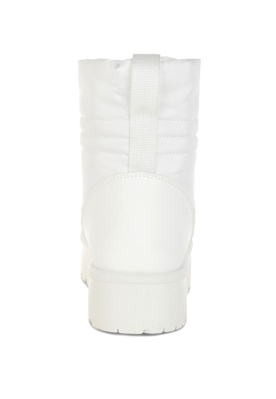 Rag Company high ankle winter boots in white with a durable sole and padded design