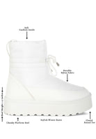 Rag Company high ankle winter boots with chunky platform heel and durable nylon fabric for stylish warmth