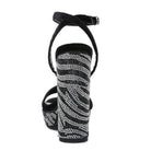 Rag Company high heel vacation sandals with a stylish crystal-embellished back and ankle strap