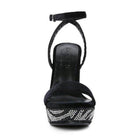 Rag Company women's high heel vacation sandals with stylish rhinestone details and ankle strap