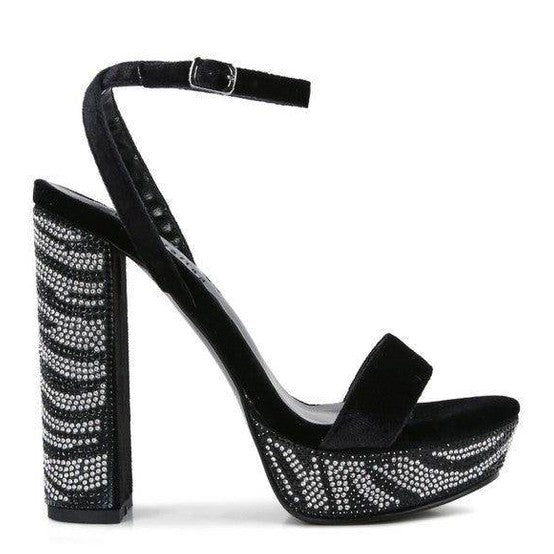 Rag Company high heel vacation sandals with embellished platform and ankle strap for stylish summer outings