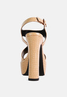 London Rag International high heeled cut out sandals in beige with stylish textured design