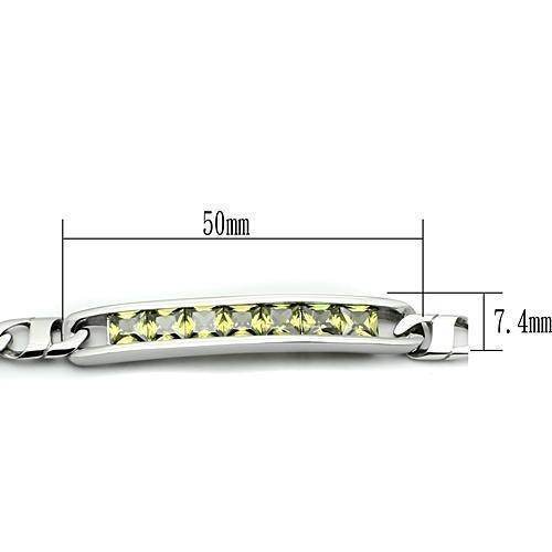 High polished men's bracelet with yellow stones and a sleek design for stylish accessorizing