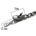 High polished mens bracelet featuring a unique dragon clasp and intricate chain design