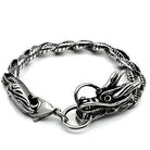 High polished mens bracelet featuring a unique dragon clasp design for a bold look