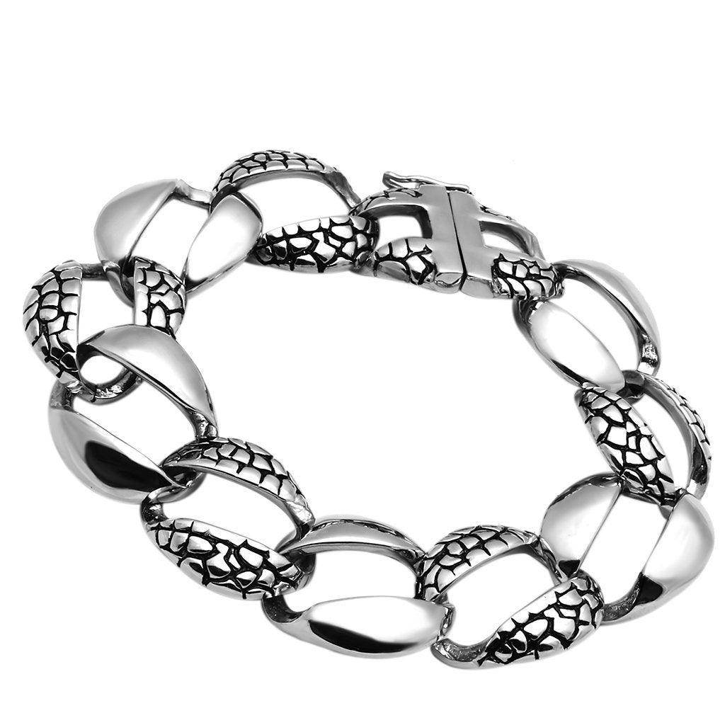 High polished men's bracelet with sleek design and intricate detailing for stylish accessory wear