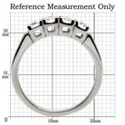 High polished stainless steel ring with a sleek design and clear crystal accents for women