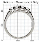 High polished stainless steel ring with a sleek design and clear crystal accents for women